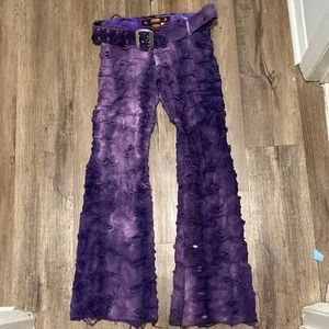 VTG Body Board distressed purple flare pants size L